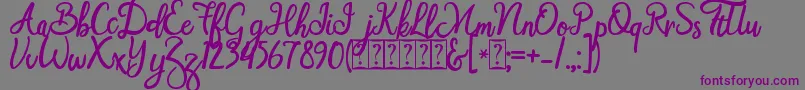 Smart Cherie Script Font – Purple Fonts on Gray Background