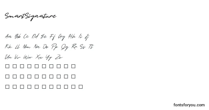 Schriftart SmartSignature – Alphabet, Zahlen, spezielle Symbole