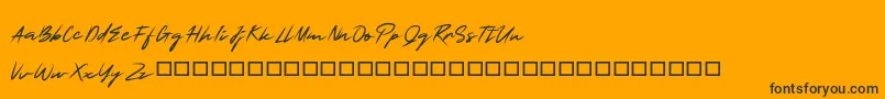 SmartSignature-Schriftart – Schwarze Schriften auf orangefarbenem Hintergrund