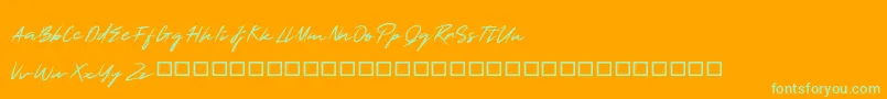 SmartSignature-Schriftart – Grüne Schriften auf orangefarbenem Hintergrund