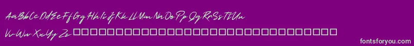 SmartSignature Font – Green Fonts on Purple Background