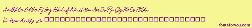 SmartSignature Font – Purple Fonts on Yellow Background