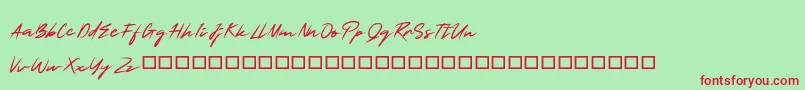 SmartSignature Font – Red Fonts on Green Background