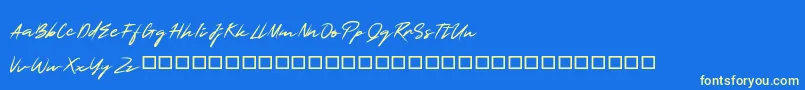 SmartSignature-Schriftart – Gelbe Schriften auf blauem Hintergrund