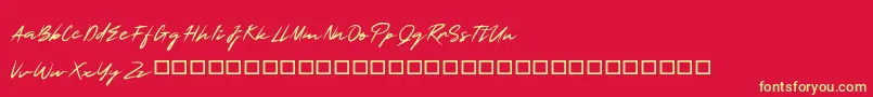 SmartSignature Font – Yellow Fonts on Red Background