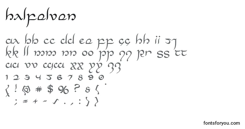 Czcionka Halfelven – alfabet, cyfry, specjalne znaki
