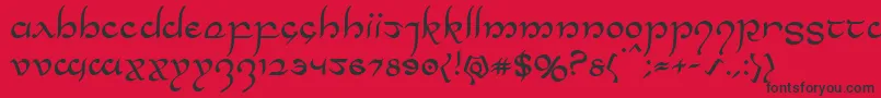 Halfelven Font – Black Fonts on Red Background