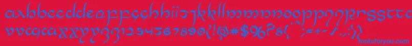 Halfelven Font – Blue Fonts on Red Background
