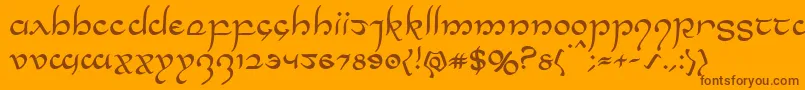 Halfelven Font – Brown Fonts on Orange Background