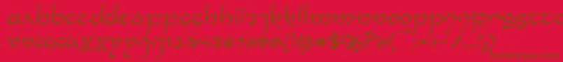 Halfelven Font – Brown Fonts on Red Background