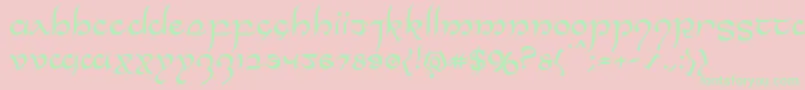 Halfelven Font – Green Fonts on Pink Background