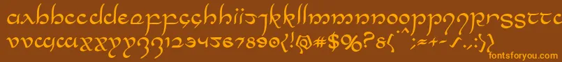Halfelven Font – Orange Fonts on Brown Background