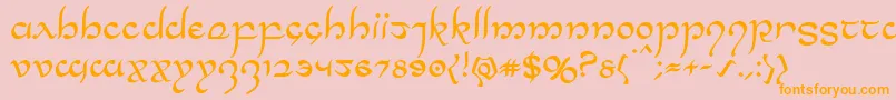 Halfelven Font – Orange Fonts on Pink Background
