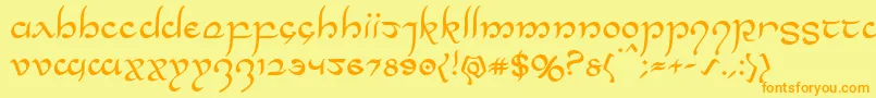 Halfelven Font – Orange Fonts on Yellow Background