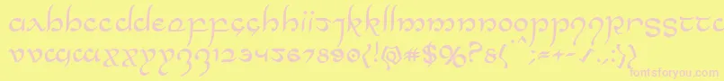 Halfelven Font – Pink Fonts on Yellow Background