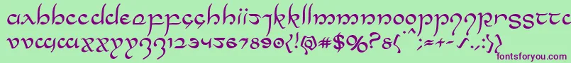 Halfelven Font – Purple Fonts on Green Background