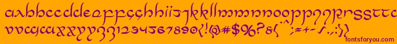 Halfelven Font – Purple Fonts on Orange Background