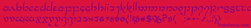Halfelven Font – Purple Fonts on Red Background