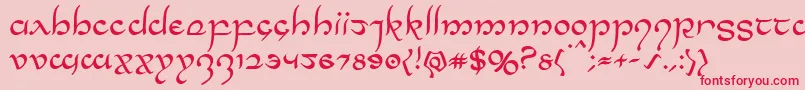 フォントHalfelven – ピンクの背景に赤い文字