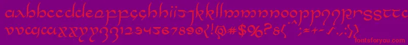 Halfelven-Schriftart – Rote Schriften auf violettem Hintergrund