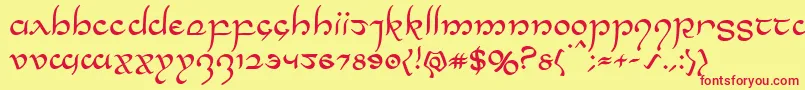 Halfelven Font – Red Fonts on Yellow Background