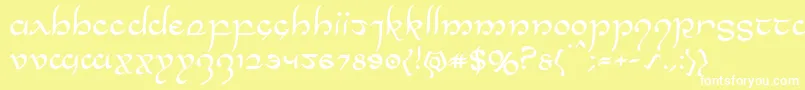 フォントHalfelven – 黄色い背景に白い文字