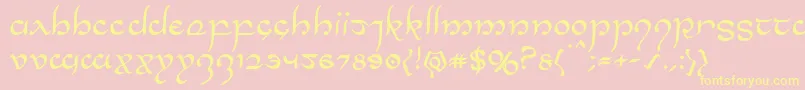 Halfelven Font – Yellow Fonts on Pink Background