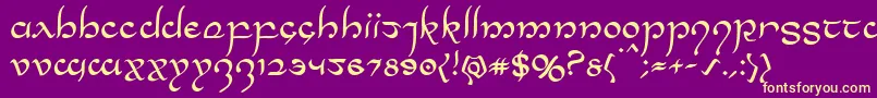 Halfelven Font – Yellow Fonts on Purple Background