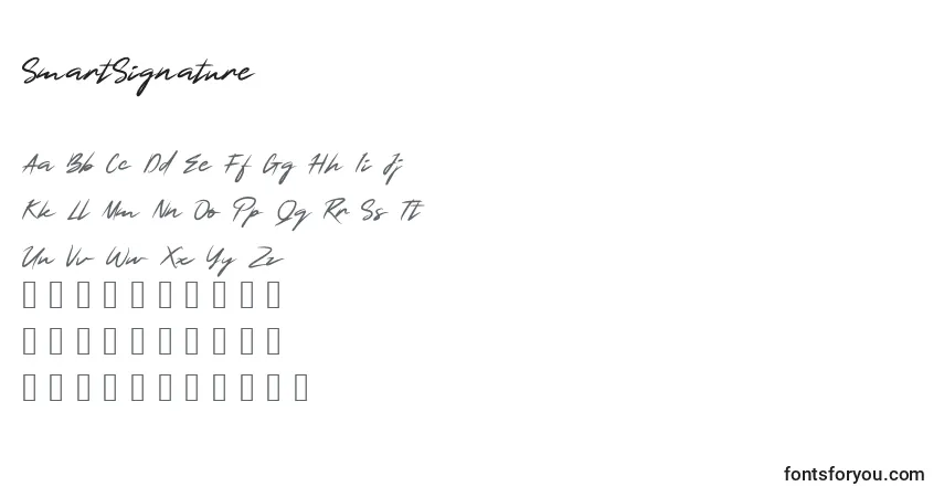Schriftart SmartSignature (141250) – Alphabet, Zahlen, spezielle Symbole