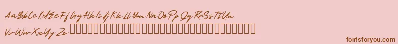 SmartSignature-Schriftart – Braune Schriften auf rosa Hintergrund