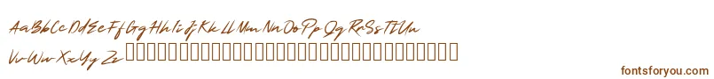 フォントSmartSignature – 白い背景に茶色のフォント