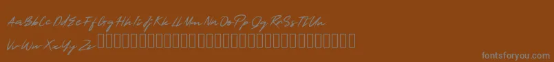 SmartSignature-Schriftart – Graue Schriften auf braunem Hintergrund