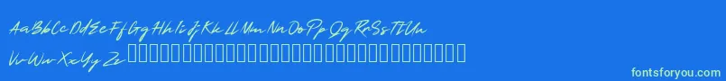 SmartSignature Font – Green Fonts on Blue Background