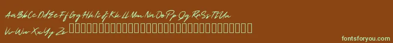 SmartSignature-fontti – vihreät fontit ruskealla taustalla