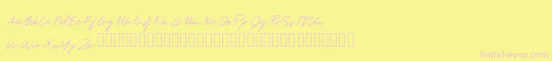 フォントSmartSignature – ピンクのフォント、黄色の背景