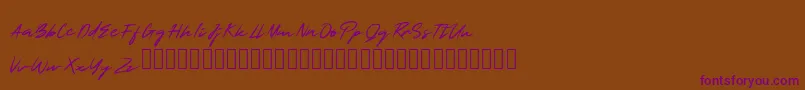 SmartSignature-Schriftart – Violette Schriften auf braunem Hintergrund