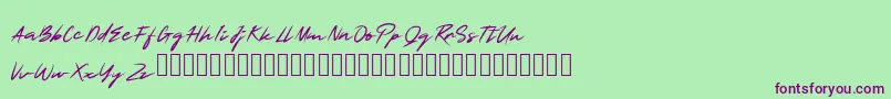 SmartSignature Font – Purple Fonts on Green Background