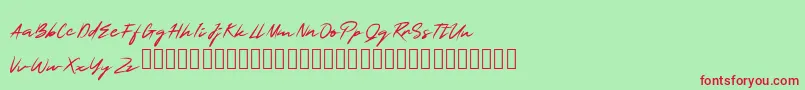 SmartSignature Font – Red Fonts on Green Background