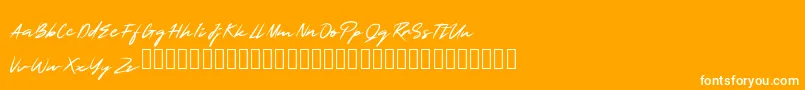 フォントSmartSignature – オレンジの背景に白い文字