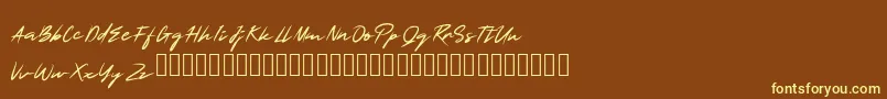 SmartSignature-fontti – keltaiset fontit ruskealla taustalla