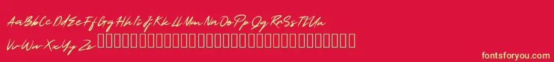 SmartSignature Font – Yellow Fonts on Red Background