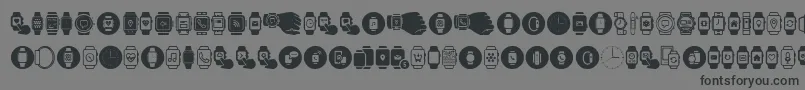 Smartwatch-Schriftart – Schwarze Schriften auf grauem Hintergrund