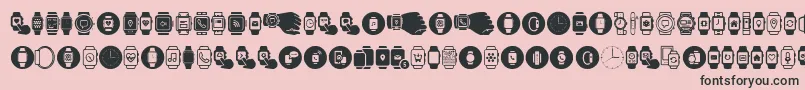 Smartwatch-Schriftart – Schwarze Schriften auf rosa Hintergrund