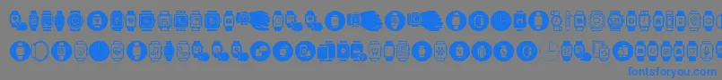 Smartwatch Font – Blue Fonts on Gray Background