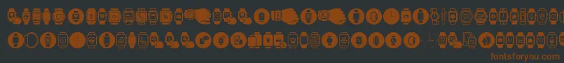 Smartwatch-fontti – ruskeat fontit mustalla taustalla
