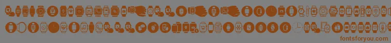 Fonte Smartwatch – fontes marrons em um fundo cinza