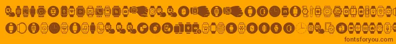 Smartwatch Font – Brown Fonts on Orange Background