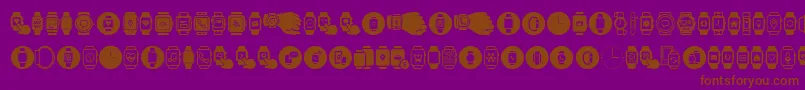 Smartwatch Font – Brown Fonts on Purple Background