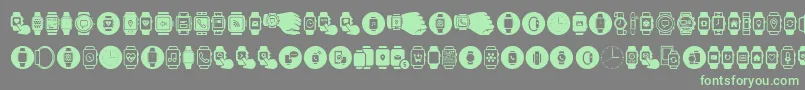 Smartwatch-Schriftart – Grüne Schriften auf grauem Hintergrund