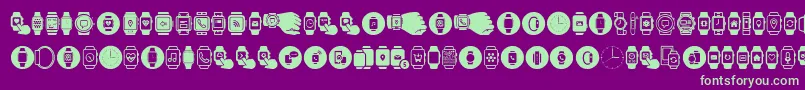 Smartwatch Font – Green Fonts on Purple Background